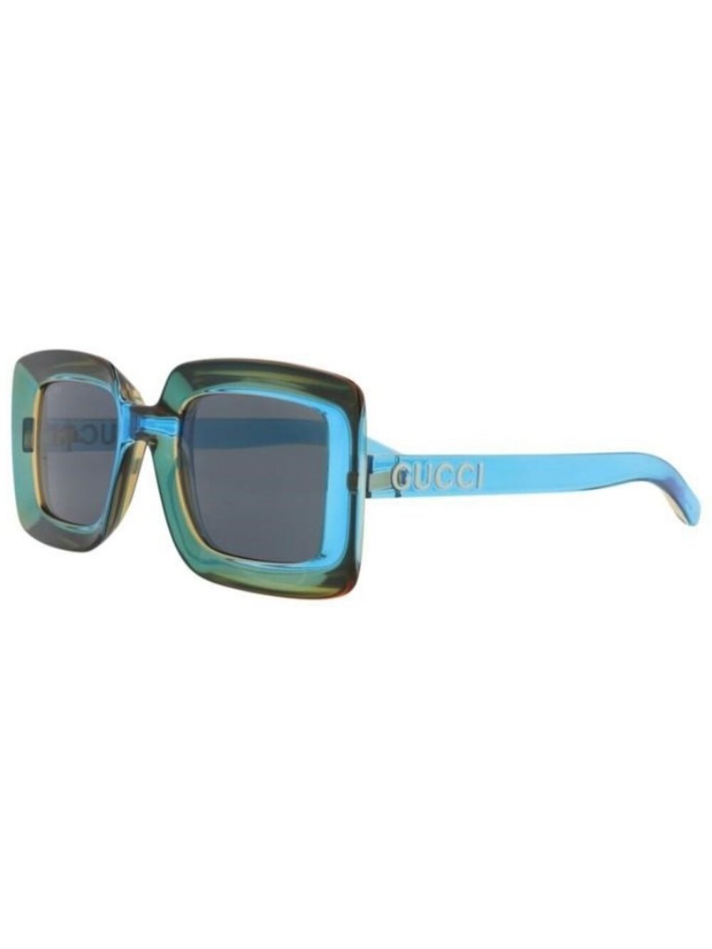 New Gucci Womens Square/Rectangle Blue Blue Blue Fashion Designer Sunglasses
